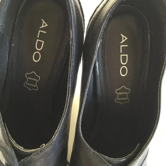 ALDO Women' shoes Heel Business, Black Leather Casual Sz 41EUR  / 10 US - Picture 6 of 10